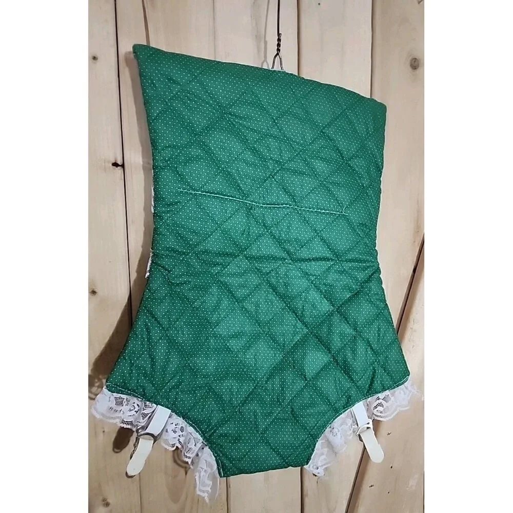 Vintage Handmade Novelty Lingerie Inspired Clothes Pin Bag Hanging with Garters